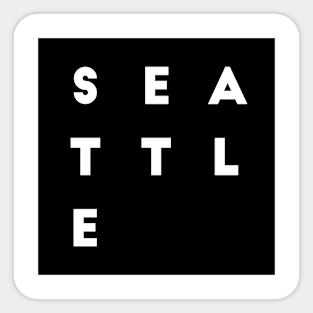 Seattle | Black square letters Sticker